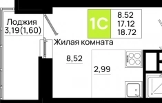 Продам 1 комнатную квартиру 18.72 м2 картинка из объявления