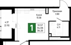 Продам 1 комнатную квартиру 36.25 м2 в объявлении 10 фото Продам 1 комнатную квартиру 36.25 м2 картинка из объявления