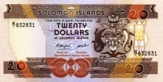 Банкнота 20 долларов, Соломоновы острова картинка из объявления