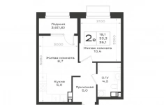Продам 2 комнатную квартиру 35.1 м2 в объявлении 10 фото Продам 2 комнатную квартиру 35.1 м2 картинка из объявления