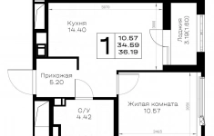 Продам 1 комнатную квартиру 36.19 м2 картинка из объявления