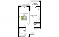 Продам 2 комнатную квартиру 62.69 м2 картинка из объявления